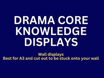 Drama Terminology  Wall Display