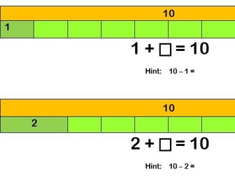Number bonds of 10 using bar modelling