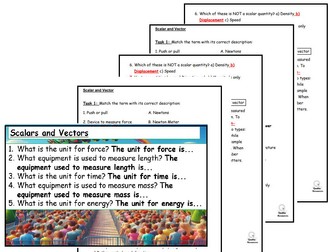 GCSE Scalar & Vector Quantities: Differentiated Lesson & Worksheets for SEN/Low Ability