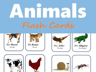 Tiere - German Animals Flash Cards (Domestic, Wild, Maritime)
