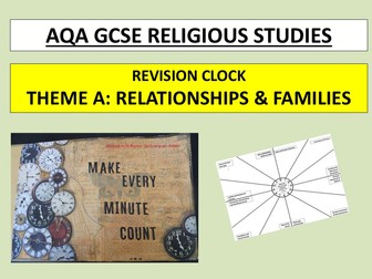 Revision Clock AQA GCSE Religious Studies - Theme A (Relationships and Families)