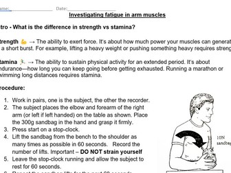 Practical - Experiment - Skeletal and Muscular Systems