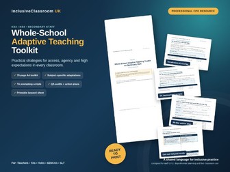 KS3 KS4 Secondary Adaptive Teaching Toolkit