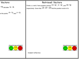 A Level Maths: Vectors retrieval sheet