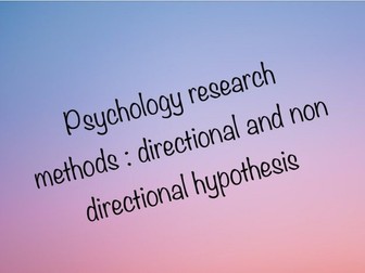 Psychology A level Research methods notes