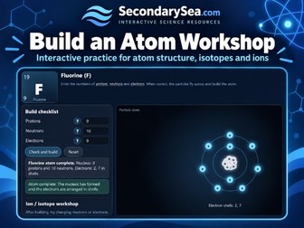Build an Atom Workshop – Interactive Atom Structure Simulation (KS3/GCSE Chemistry)