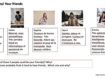 French GCSE:  Relationships PPT - All exam boards