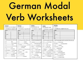 German Modal Verbs Worksheets