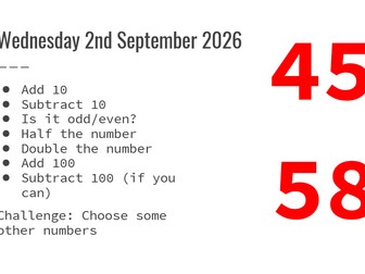 Morning Challenges Term 1 End of First - Second Level