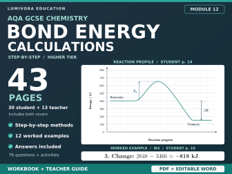 AQA GCSE Chemistry Bond Energy Calculations Workbook & Answers | Higher Tier
