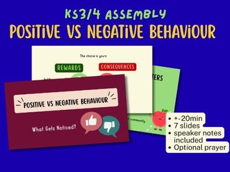 KS3/4 Assembly - Positive vs Negative behaviour