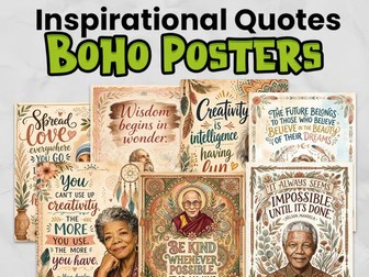 Boho Inspirational Posters | Motivational Classroom Quotes | Primary Classroom Display