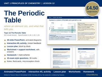 Edexcel IGCSE Chemistry Unit 1 – Principles of Chemistry: Lesson 12, The Periodic Table