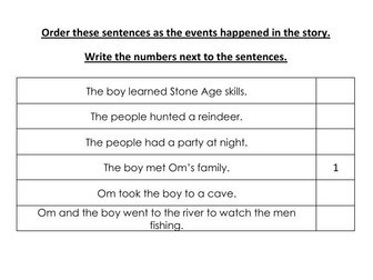 Order events in Stone Age Boy
