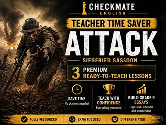 GCSE War Poetry: Attack (Sassoon) | 3 Lessons + Analysis + Model Answers