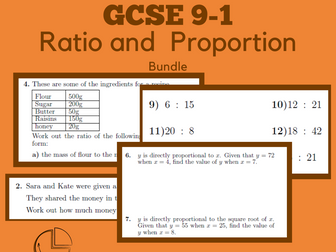 GCSE 9-1  Ratio and  Proportion Bundle