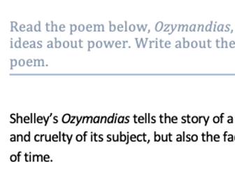 Model 'Ozymandias essay' - Eduqas