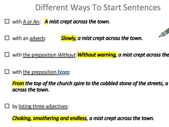 Different ways to start sentences