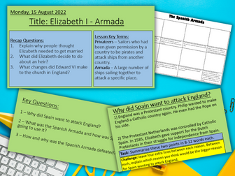 Tudors - Elizabeth & the Spanish Armada - Ks3