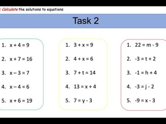 Solving Equations - one step