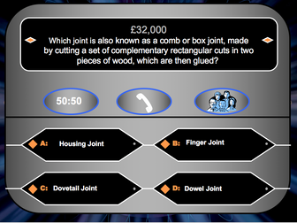 Wood Joints - Who Wants to be a Millionaire Game
