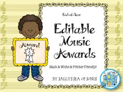 End of Year Editable Music Awards