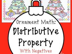 Christmas math Surprise - Distributive Property With Negatives Coloring Page