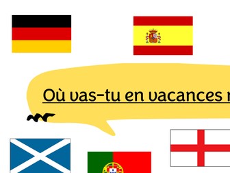 Year 8/Year 9 Les vacances - Holidays - French