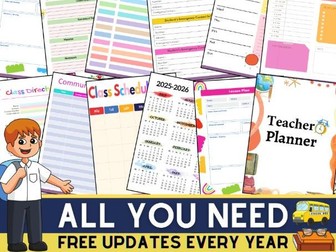 Teacher Planner 2025-2026 Printable & Editable & Digital | Weekly & Daily Lesson