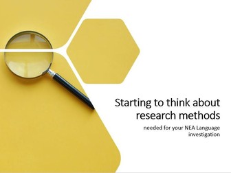 OCR English Language A Level - Research methods for the NEA: Independent language research