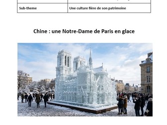 AQA French A Level stimulus card - Chine : une Notre-Dame de Paris en glace