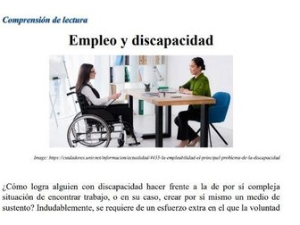 Comprensión de lectura - Empleo y discapacidad