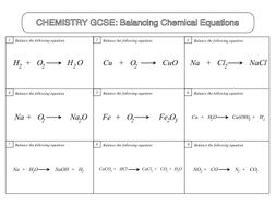 gcse chemistry worksheet balancing
