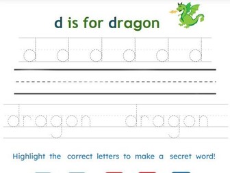 'd is for dragon' Spelling, Handwriting | Pokemon 'Dragonite'