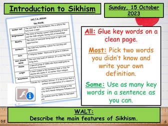 KS3 Introduction to Sikhism Lesson