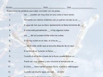 Seasons and Weather Matching Spanish Worksheet