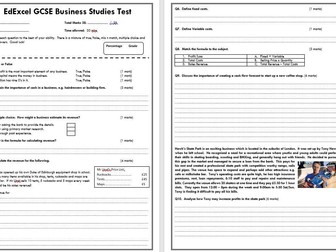 Edexcel Business - Mini 1.3 Finance Test