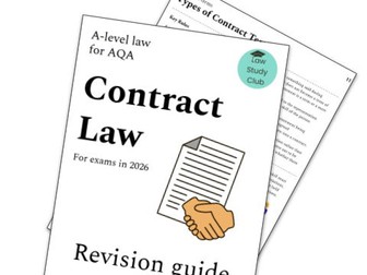 Contract law revision guide for AQA A-level law (2026 exams)