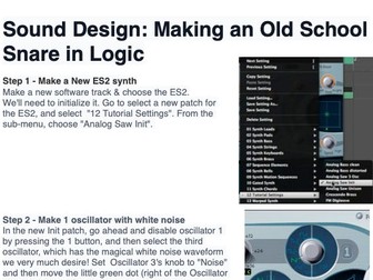 Sound Design-Make a Snare in Logic X ES2