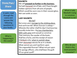 Macbeth: Lady Macbeth and Macbeth Act One, Scene 7 | Teaching Resources