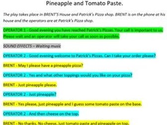 Pineapple and Tomato Paste – Short play / script