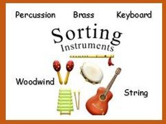 Musical Instruments Sorting Cards