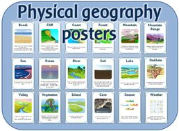 KS1 Physical Geography Vocabulary posters and headings display pack ...