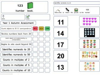 Year 1 Autumn Maths Number Assessment