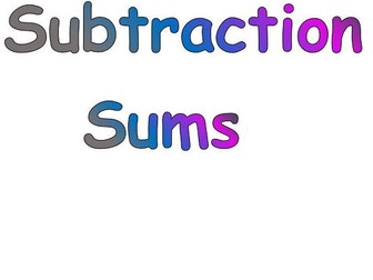 SUBTRACTION SUMS FOR YEAR 1