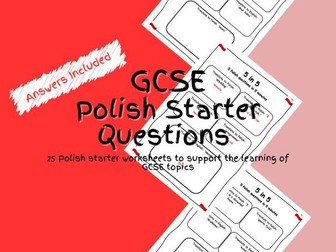 GCSE Polish Starter Questions Worksheets PDF