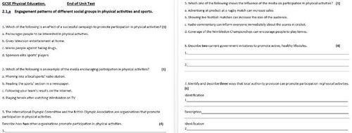 GCSE PE New 2016 OCR Spec End of unit test 2.1a