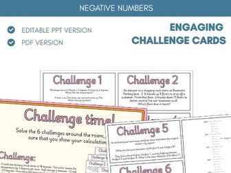 Negative Numbers | Card Challenges | Place Value