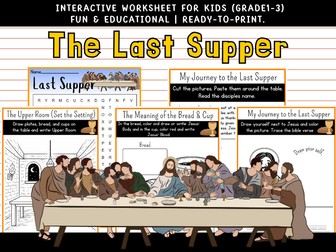 The Last Supper Bible Worksheet | Holy Week Activity Pack (Kindy-Grade 3)