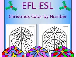 Christmas Color by Number classic designs for EAL EFL ESL